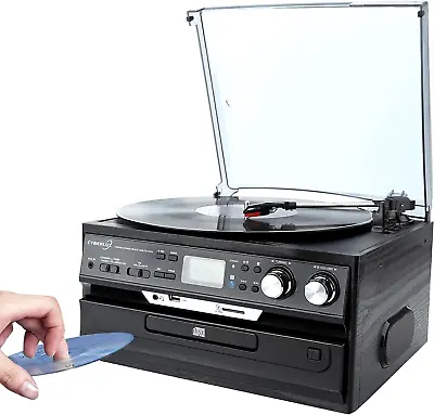 Kaufen Plattenspieler Schallplatten CD/MP3 | USB/SD | Radio FM/AM, LCD, Kassettenspiele • 169.99€