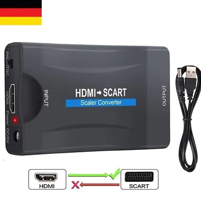 Kaufen HDMI Zu Auf Scart Konverter Wandler AV Scaler Converter Adapter 1080P HD TV NEU • 7.69€