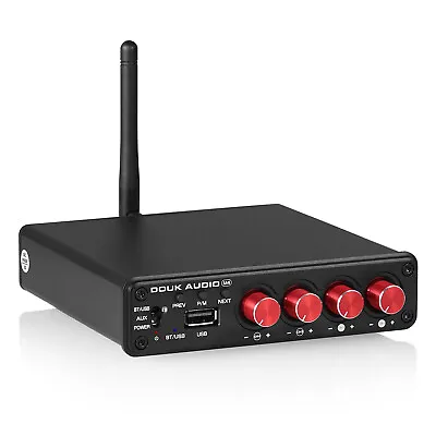 Kaufen Douk Audio M4 4-Kanal Verstärker Bluetooth 5.0 Empfänger Amplifier USB Player • 79.99€