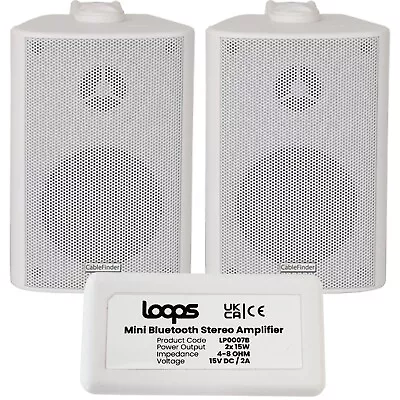 Kaufen Kabelloser Bluetooth Verstärker & 2x 60W Wandmontage Lautsprecher Kit HiFi Amp System • 70.59€
