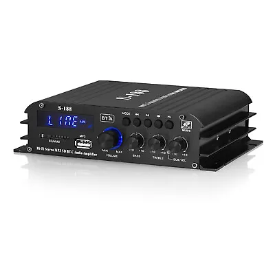 Kaufen Mini 2.1 Kanal Bluetooth Stereo Audio Verstärker Empfänger Heim/Auto/Marine Amp • 39.99€