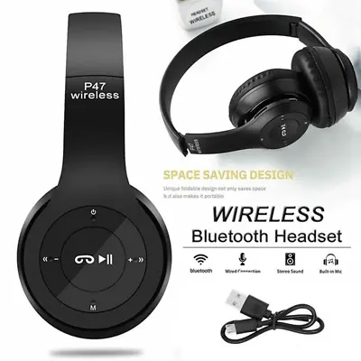 Kaufen Hochwertige P47 Drahtlose Ohrhörer / Kopfhörer ~ Bluetooth Faltbare Kopfhörer • 10.99€