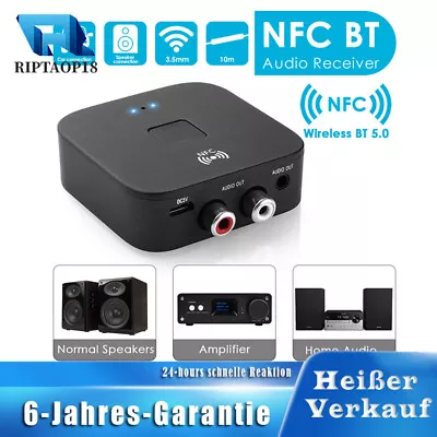 Kaufen NFC Bluetooth 5.0 Empfänger Cinch Buchse Hifi Wireless Audio Adapter 3.5mm AUX • 13.96€