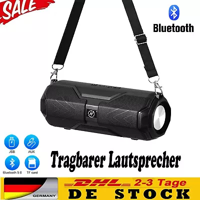 Kaufen 20W Kabelloser Bluetooth 5.0 Lautsprecher Sound BT Speaker USB Musikbox Schwarz • 18.61€