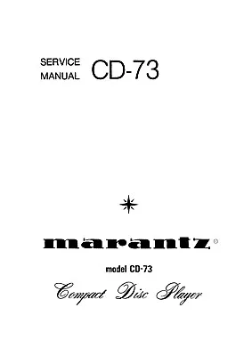 Kaufen Service Manual-Anleitung Für Marantz CD 73  • 11.50€