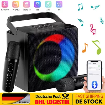Kaufen Karaoke Mikrofon Set Bluetooth Party Wireless Dual Microphone Lautsprecher AUX • 35.99€