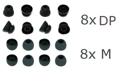 Kaufen 8x Hochwertige Ohrpolster + 8x Doppelte Lamellen In-Ear-Ohrhörer Schwarz Größ M • 6.99€