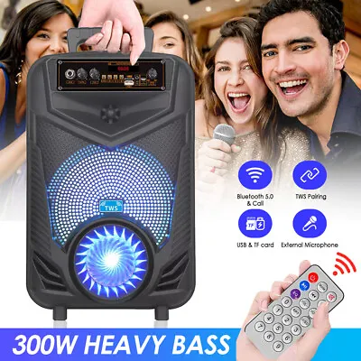 Kaufen Bluetooth 5.0 Lautsprecher RGB Subwoofer Musikbox Karaoke Soundbox Mit Mikrofon • 33.99€