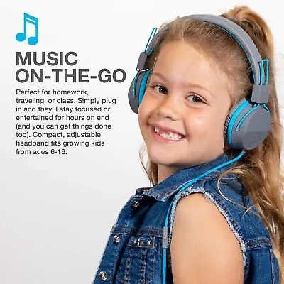 Kaufen Jbuddies Studio On-Ear Klappbar Kinder Kopfhörer Lautstärkeregler Alter 6+ Blau NEU! • 15.12€