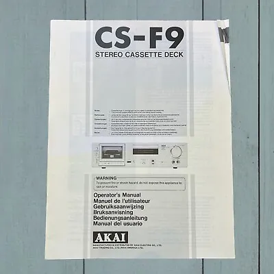 Kaufen Akai CS-F9 Stereo Kassettendeck Bedienungsanleitung Anleitung • 7.88€