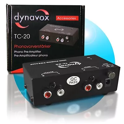 Kaufen DYNAVOX TC-20 Phonovorverstärker Schwarz MM Externes Netzteil Metallgehäuse • 27.49€
