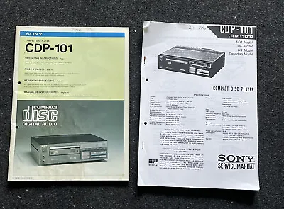 Kaufen SONY CDP-101 OPERATING + Service Manual Handbuch Für Reparaturen • 129€