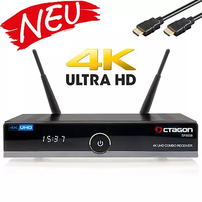 Kaufen OCTAGON SF8008 4K UHD H.265 E2 Linux Wifi DVB-S2X DVB-C/T2 Combo Sat Receiver • 119€