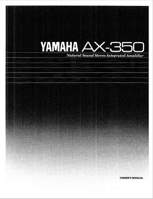 Kaufen Yamaha AX-350 - Stereo-Soundverstärker - Bedienungsanleitung - BENUTZERHANDBUCH  • 6.85€