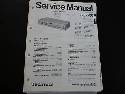 Kaufen Original Service Manual Technics SU-500 • 12.50€