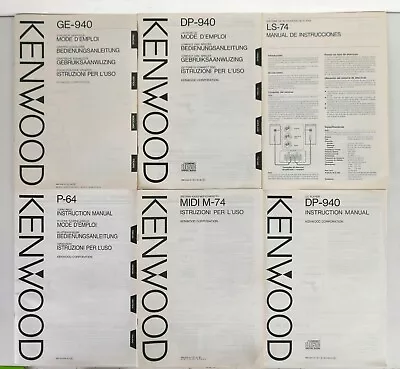 Kaufen Kenwood - Lotto 6 Manuali Originali - Ge-940 / Dp-940 / Midi M-74 • 25€