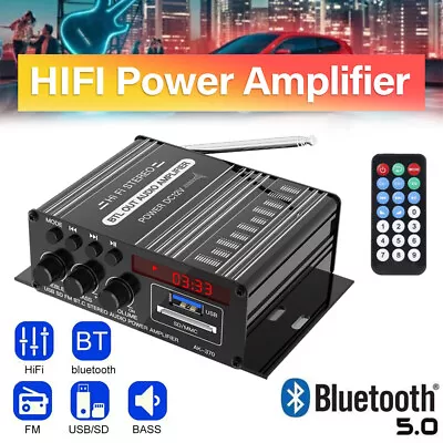 Kaufen HiFi Bluetooth Verstärker Digital FM Radio USB Stereo Amplifier Vollverstärker • 20.92€