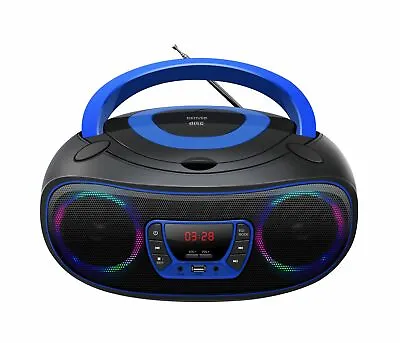 Kaufen CD-Player Mit LED Discolicht Radio USB Bluetooth MP3 AUX Denver TCL-212BT BLUE • 44.99€