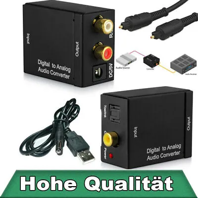 Kaufen Audio Konverter Adapters Kabel Koaxial Optisch Digital Zu Auf Analog Cinch L/R • 11.88€