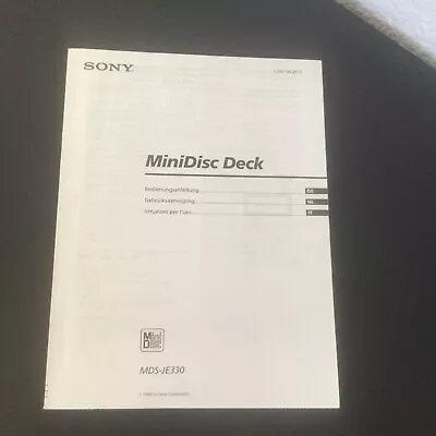 Kaufen Sony Service Manual MDS JE330 Mini Disc Deck Original Bedienungsanleitung • 12€