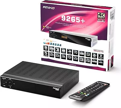 Kaufen AMIKO 9265+ 4K UHD Combo Receiver, Sat- Kabel- & DVB-T2 Receiver Mit PVR • 109€