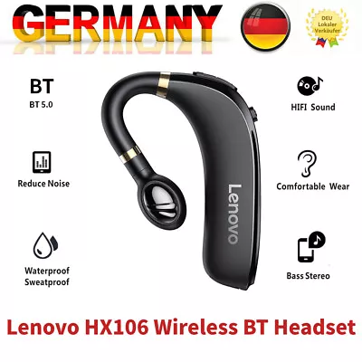 Kaufen Lenovo HX106 Kabellose BT 5.0 Kopfhörer HiFi HD Call Einohr Headset 180° Drehung • 15.39€