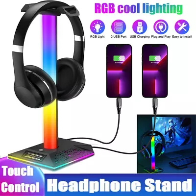 Kaufen RGB Headset Halterung PC Gaming Kopfhörer Ständer RGB Kopfhörer Halter Mit 2 USB • 21.91€