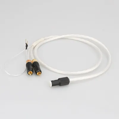 Kaufen OCC Versilbertes Phono-Tonarmkabel 5-polig DIN 2 Cinch-HiFi-Audio-Analogkabel • 165.48€