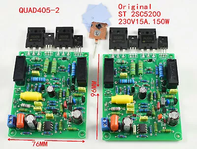 Kaufen 2 Stück Montierte QUAD405-2 Audio-Leistungsverstärkerplatine Stereo AMP 2SC5200  • 43.55€