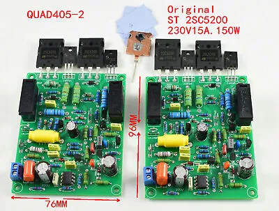 Kaufen 2 Stück Montierte QUAD405-2 Audio-Leistungsverstärkerplatine Stereo AMP 2SC5200  • 37.24€