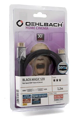 Kaufen Oehlbach Black Magic 120 High Speed HDMI-Kabel 1,2m FULL UHD 3D 4K Schwarz 322 • 33.95€