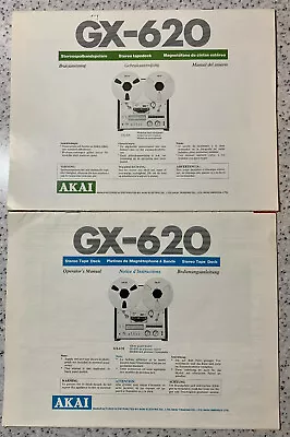 Kaufen AKAI GX 620 - 2 X Original User Manuals+Service Schematics - Printed In Japan ! • 32€