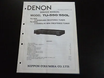 Kaufen Original Service Manual Schaltplan Denon TU-550/  550L • 11.90€