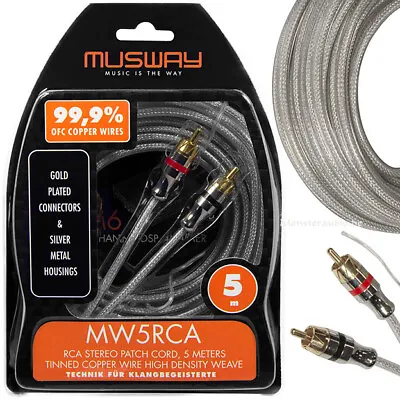 Kaufen Musway OFC Kupfer Stereo Cinchkabel 5m High End 2-Kanal-Audio-Kabel 500cm MW5RCA • 15.90€