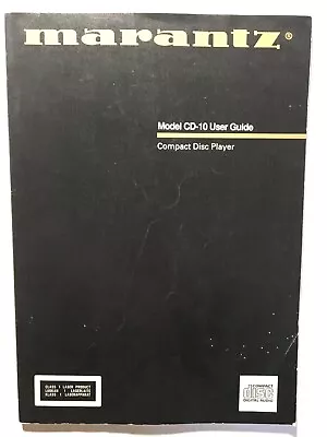 Kaufen MARANTZ CD-10 User Guide Compact Disc Player         127 Seiten • 59€