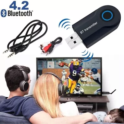 Kaufen USB Audio Bluetooth Sender 3,5mm AUX Adapter Transmitter TV Kopfhörer PC NS Xbox • 8.05€