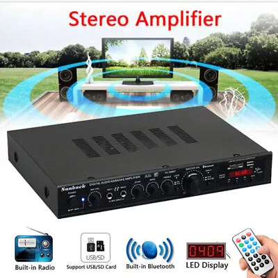 Kaufen Verstärker Stereo Amplifier HIFI Digital Bluetooth FM USB Vollverstärker 2000W • 57.95€