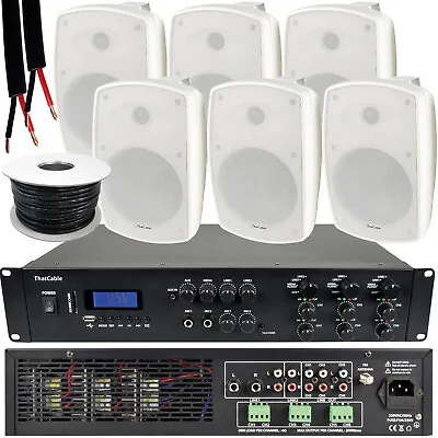 Kaufen 1200W LAUT Outdoor Bluetooth System 6x Weiß Lautsprecher Wetterfest Musik Player • 813.96€