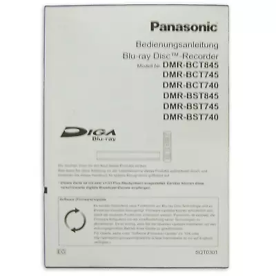 Kaufen Panasonic DMR-BCT845 745 740 DMR-BST845 745 Bedienungsanleitung Manual Deutsch • 14.90€