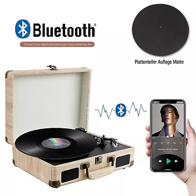 Kaufen Koffer Plattenspieler Lautsprecher Bluetoot USB Port Schallplatten Spieler Vinyl • 54.91€