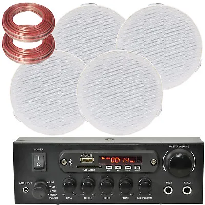 Kaufen Bluetooth Decke Musik Kit PRO Amp & 4x Mini Flush Lautsprecher Stereo HiFi Sound • 164.72€