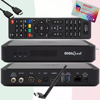 Kaufen ► TiVuSat Aktivierte Karte 4K UHD + DIGIQuest Q60 4K H.265 S2+T2 Receiver + WiFi • 120€