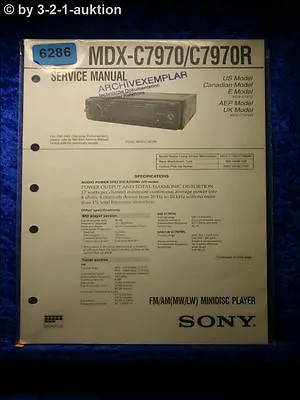 Kaufen Sony Service Manual MDX C7970 /C7970R Mini Disc Player  (#6286) • 15.99€