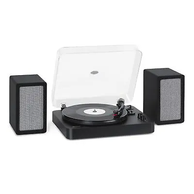 Kaufen Plattenspieler Vinyl Player Schallplatten Design Lautsprecher Bluetooth Schwarz • 100.99€