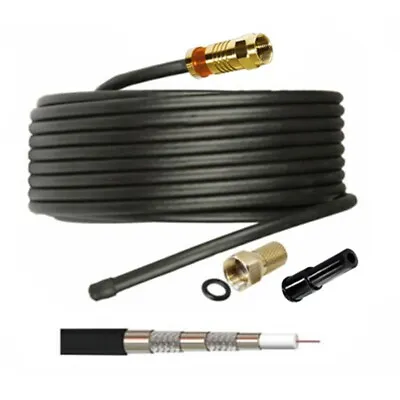 Kaufen 20m Koaxialkabel 135dB Sat Koax Kabel DIGITAL 4K UHD 3D Schwarz Außenbereich WSG • 17.49€