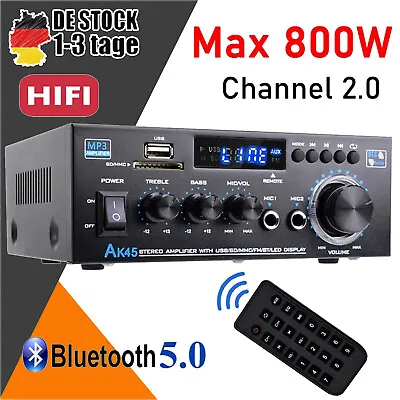 Kaufen Bluetooth Receiver Stereo Verstärker Audio Empfänger Amplifier HiFi Music Player • 33.99€