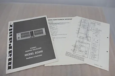 Kaufen MARANTZ EQ 340 Equalizer Orig. Anleitung Instruction Manual Bedienungsanleitung • 9.99€