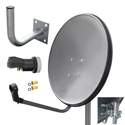 Kaufen 60cm HD Sat Anlage Digital Single LNB Wandhalter 25 Cm 4K 1 Teilnehmer Antenne • 31.75€