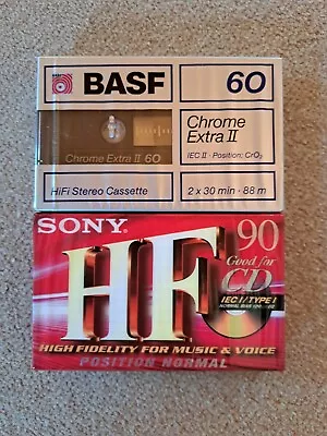 Kaufen BASF + SONY  90er Jahre Audiokassette Musikkassette Leerkassette OVP NEU!!! • 8€