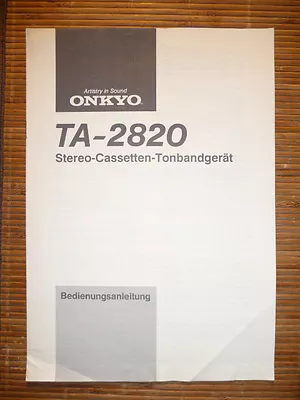 Kaufen Bedienungsanleitung Für Onkyo TA-2820 ,ORIGINAL • 10€